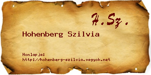 Hohenberg Szilvia névjegykártya